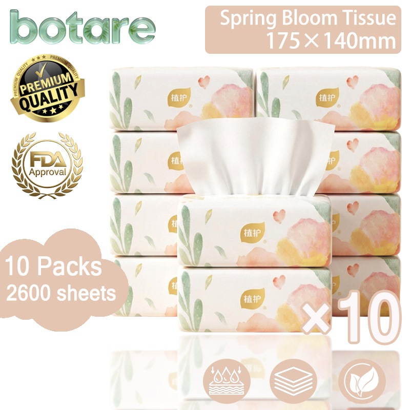 Botare Facial Tissue Paper Napkin Toilet Tissue Ultra-Soft 4-ply, 260 ...