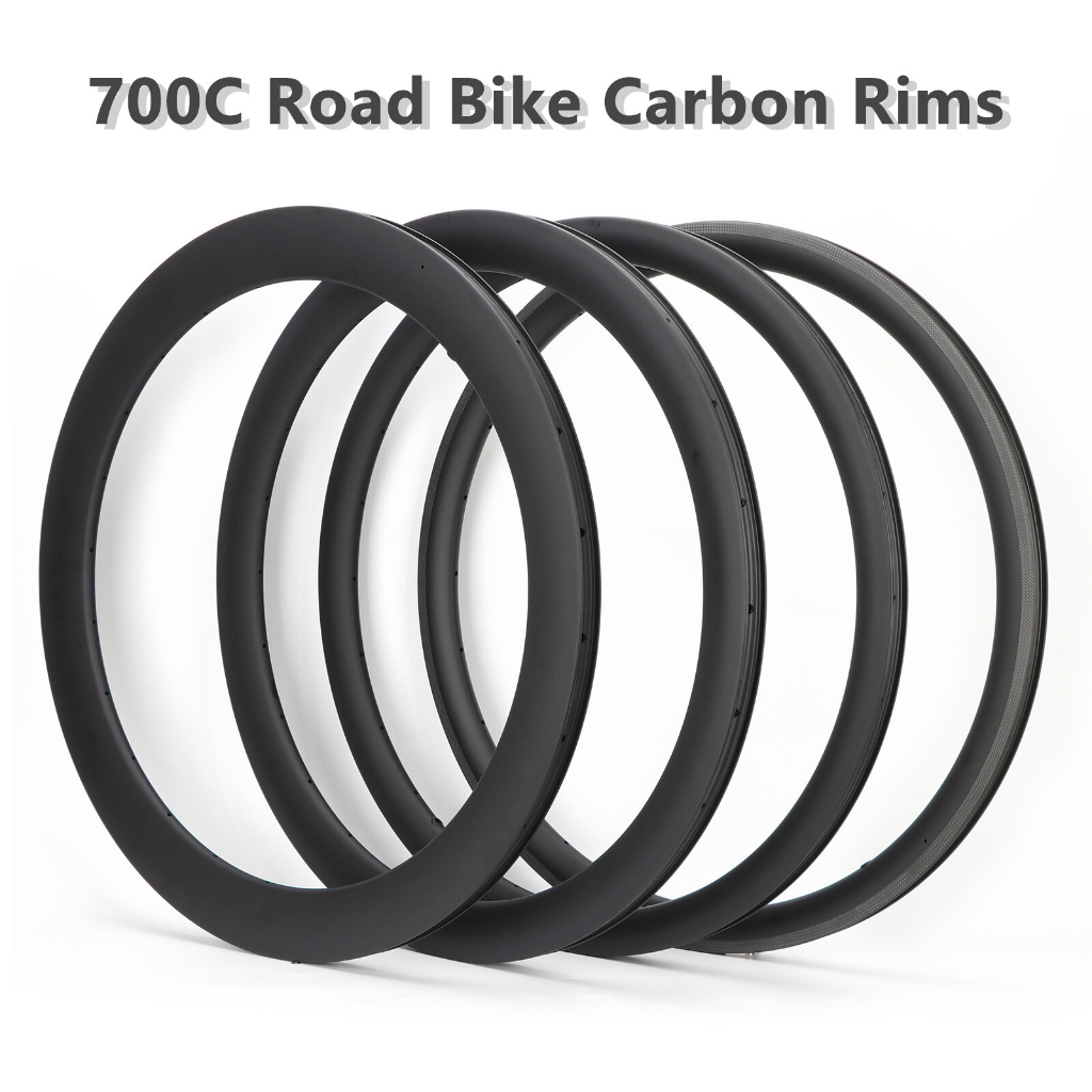 MEROCA Carbon Fiber 700c Road Bike Deep Section Rim Disc Brake V Brake ...