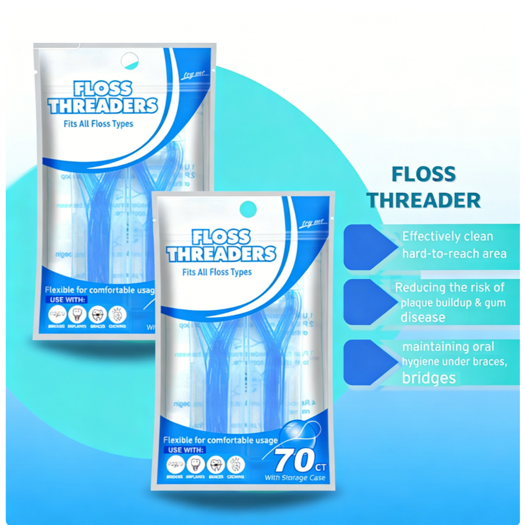 2 Pack Floss Threaders for Braces, Bridges & Implants - 70ct Each with ...