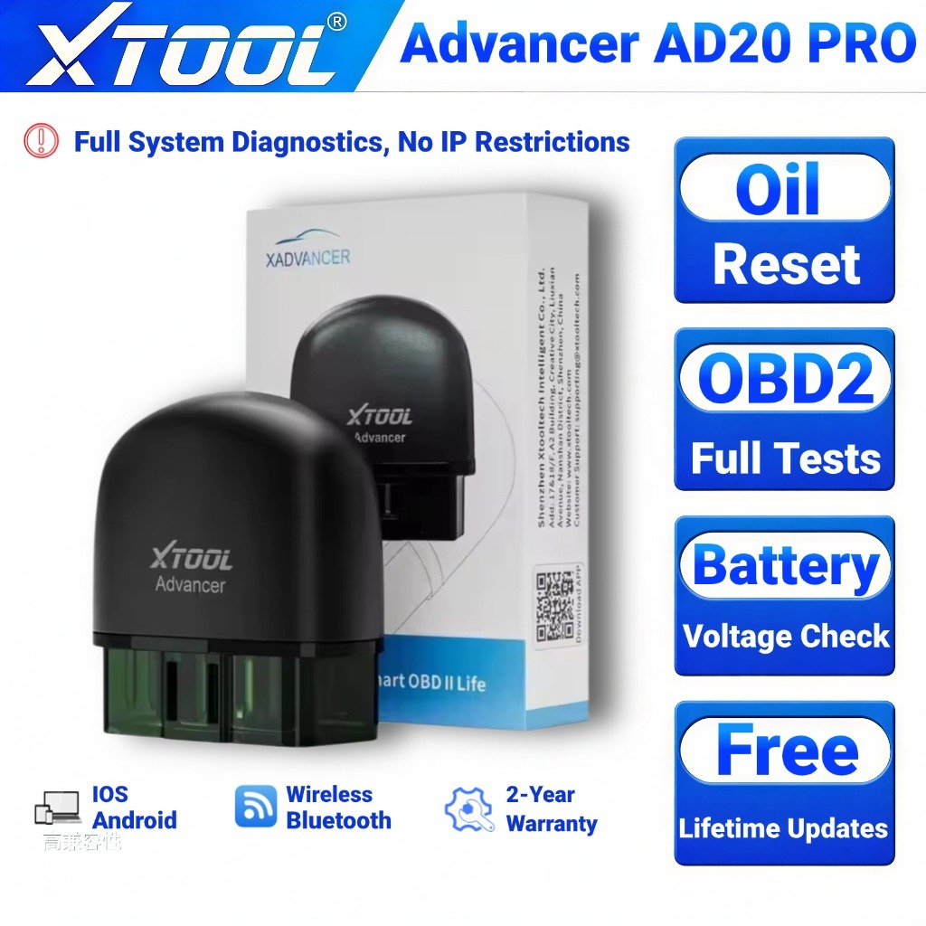 XTOOL AD20PRO OBD2 Scanner for Car All System Diagnostic Tool Via ...