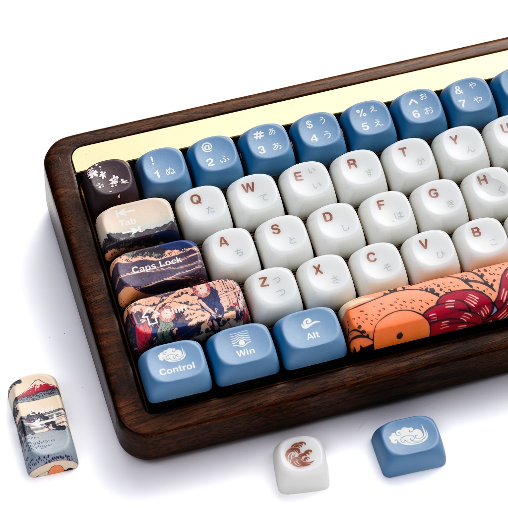 XVX Mountain Fuji/Chinese-style Ceramic Theme Keycaps MOA Profile PBT 5 ...