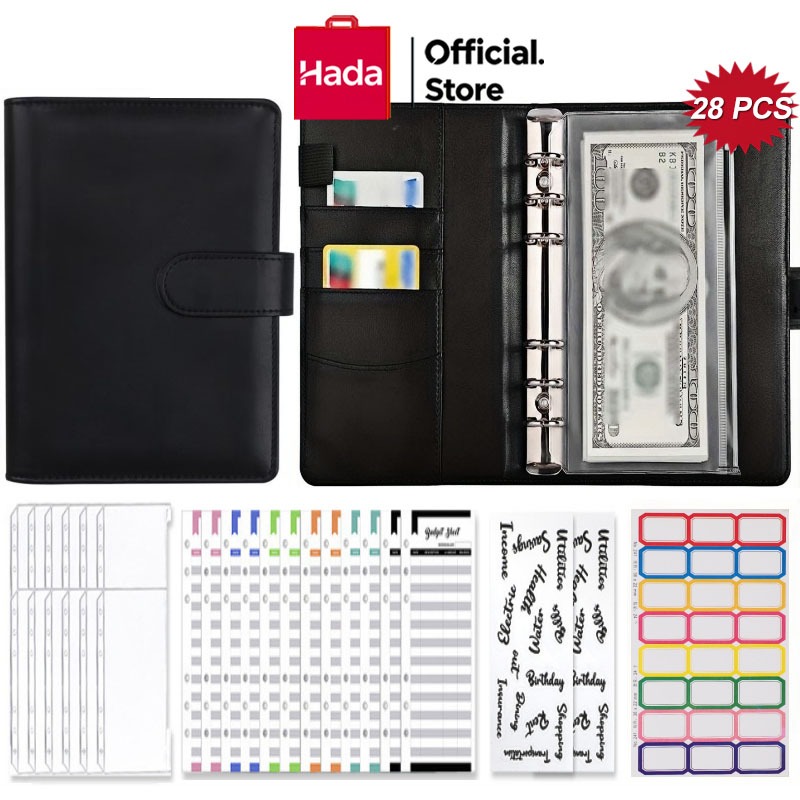 Money Organizer Wallet With Label A6 Budget Wallet Organizer 28pcs ...