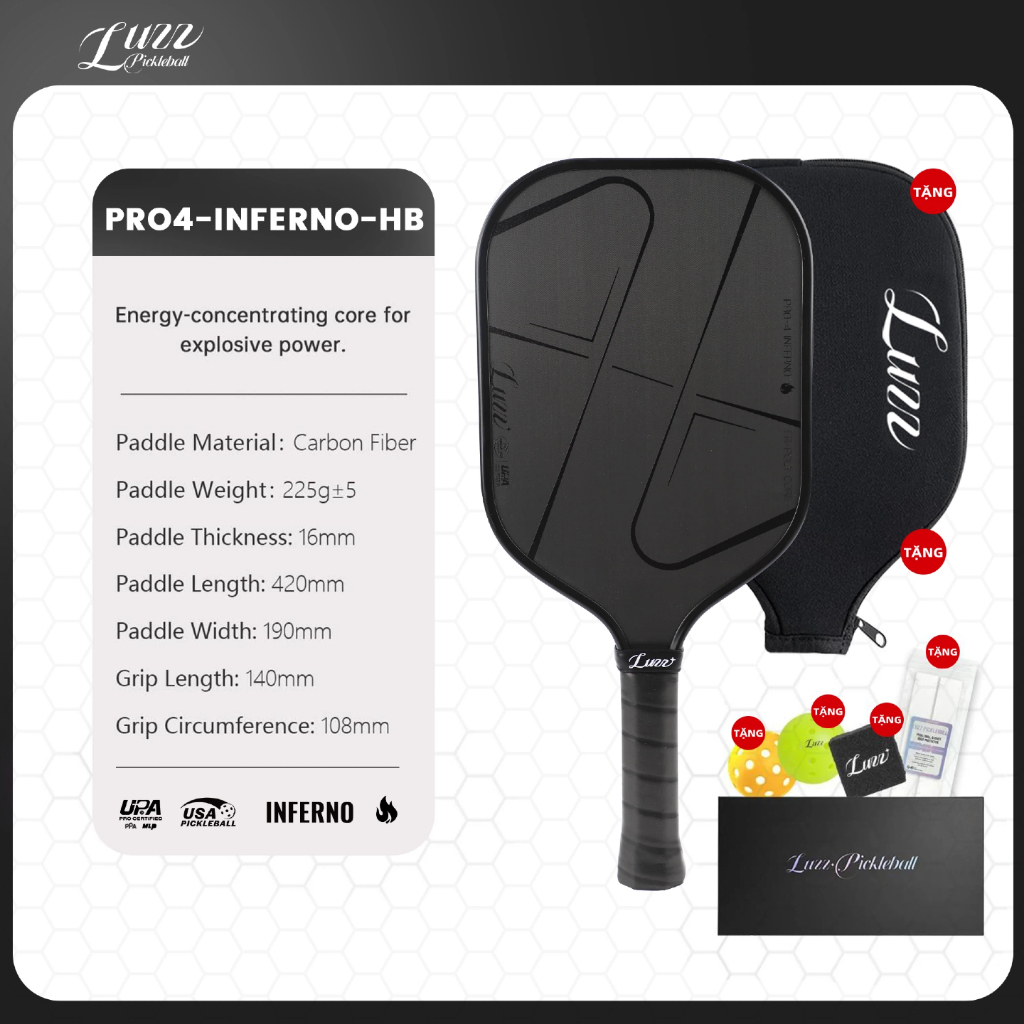 Luzz pickleball Paddle Pro 4 Inferno MPP Pickleball Paddle - Large ...