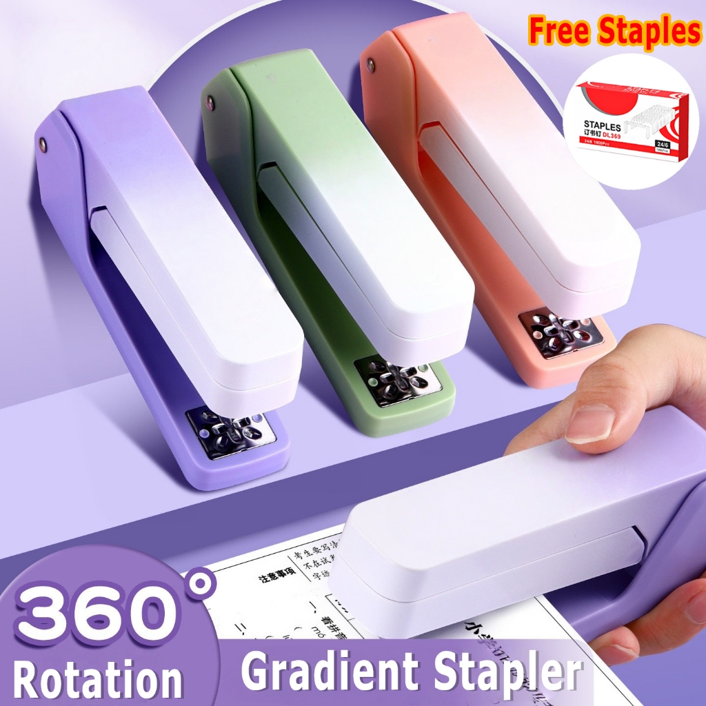 360 Stapler Rotation Heavy Duty 24/6 Staples Effortless Long Paper ...