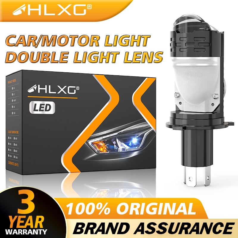 HLXG 1/2PCS H4 Led Projector Mini Lens 100% Original 3 Year Warranty Bi ...