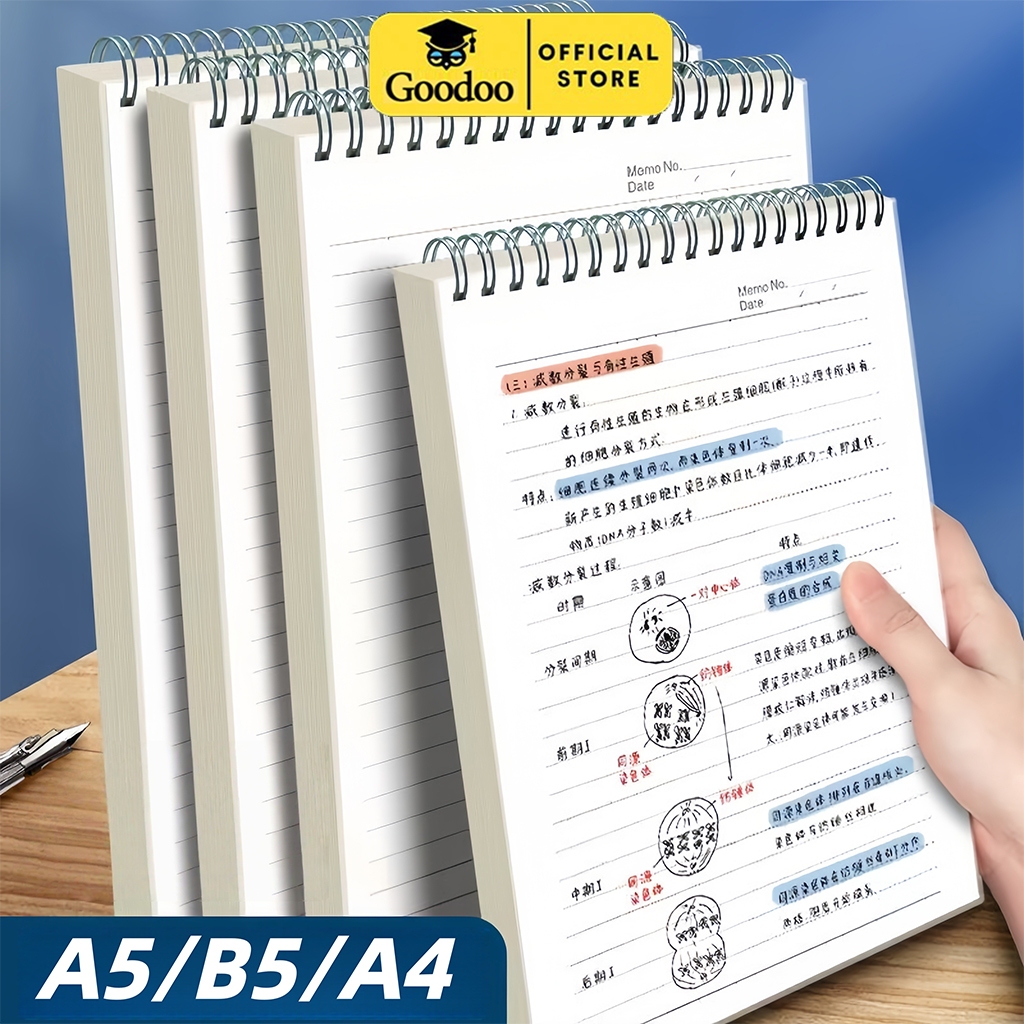 Steno Notebook A4/A5/B5 Notebook Flip Up Loose-Leaf Note Book 80Sheets ...