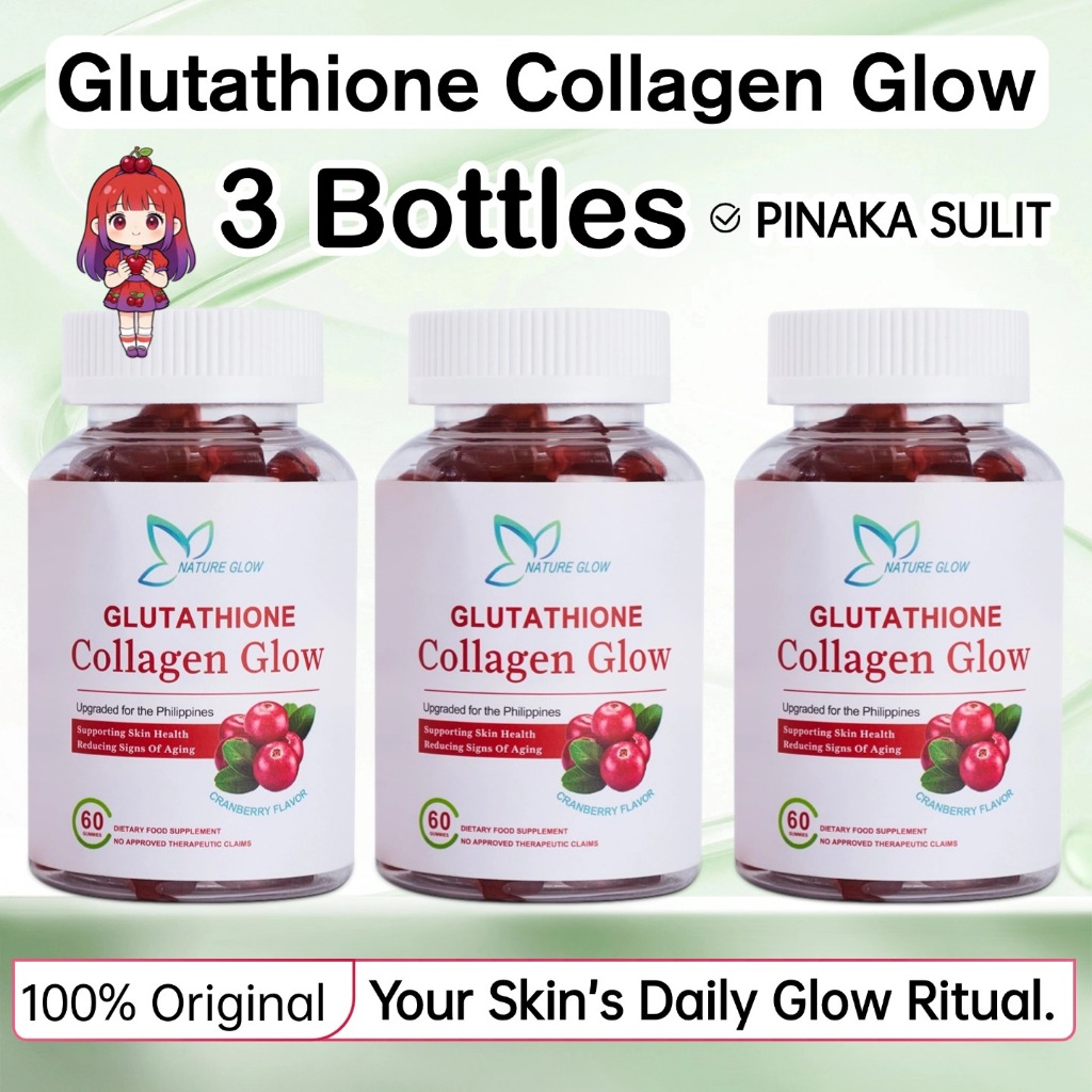 NATURE GLOW Glutathione Collagen Glow Gummies Anti-Aging Whitening Skin  Collagen Gummies 60pcs