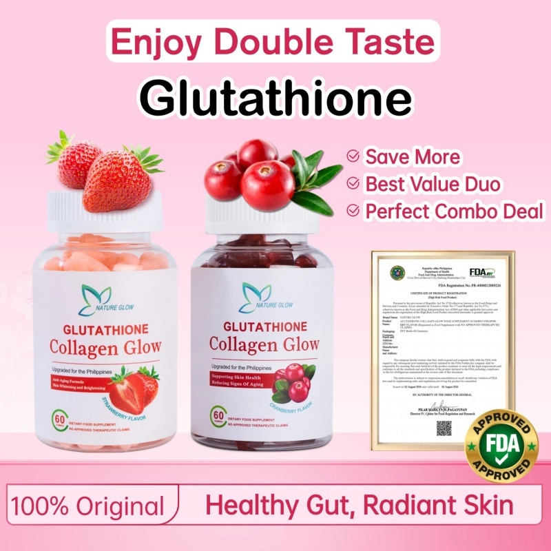 Nature Glow Glutathione Collagen Glow Glutathione Gummies Anti-Aging  Whitening Skin Collagen Gummies