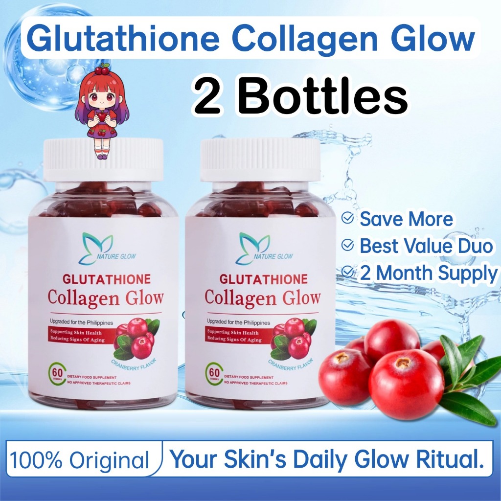 NATURE GLOW Glutathione Collagen Gummies Glow Anti-Aging Whitening Skin  With Collagen Vitamin 60 pieces | Shopee Philippines