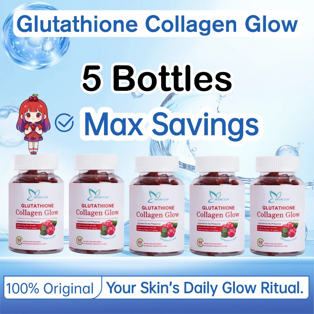 NATURE GLOW Glutathione Collagen Gummies Glow Anti-Aging Whitening Skin  With Collagen Vitamin 60 pieces | Shopee Philippines