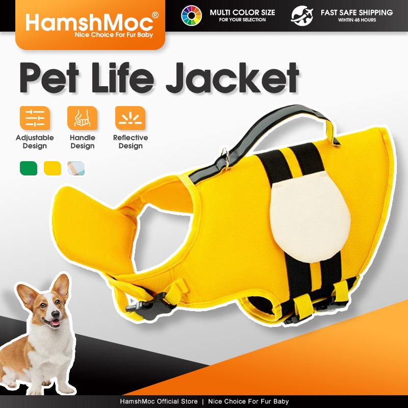 HamshMoc High Buoyancy Dog Life Jacket Reflective Dog Life Vest with ...