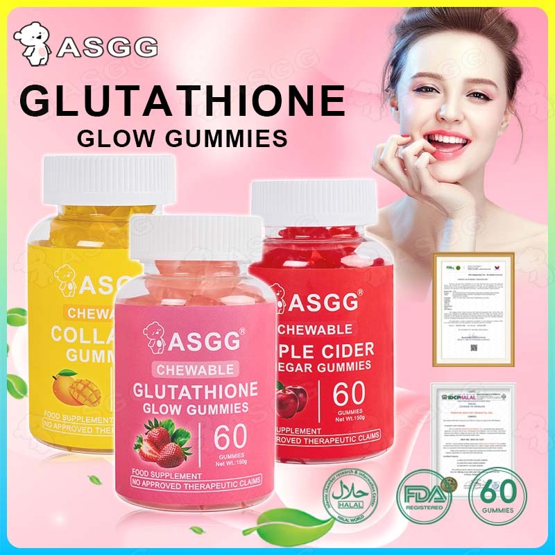 asgg glutathione ASGG Glutathione Glow Gummies Collagen Gummies for Skin Brightening &  Anti-Wrinkle Health Gummies