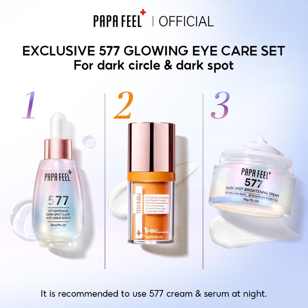 PAPA FEEL 577 Fade Dark Spot Serum & Cream+5D Peptide Eye Cream