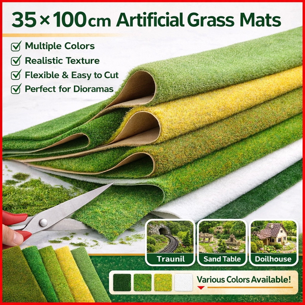 35x100cm Artificial Grass Mat Model Turf Carpet for Diorama Railway ...