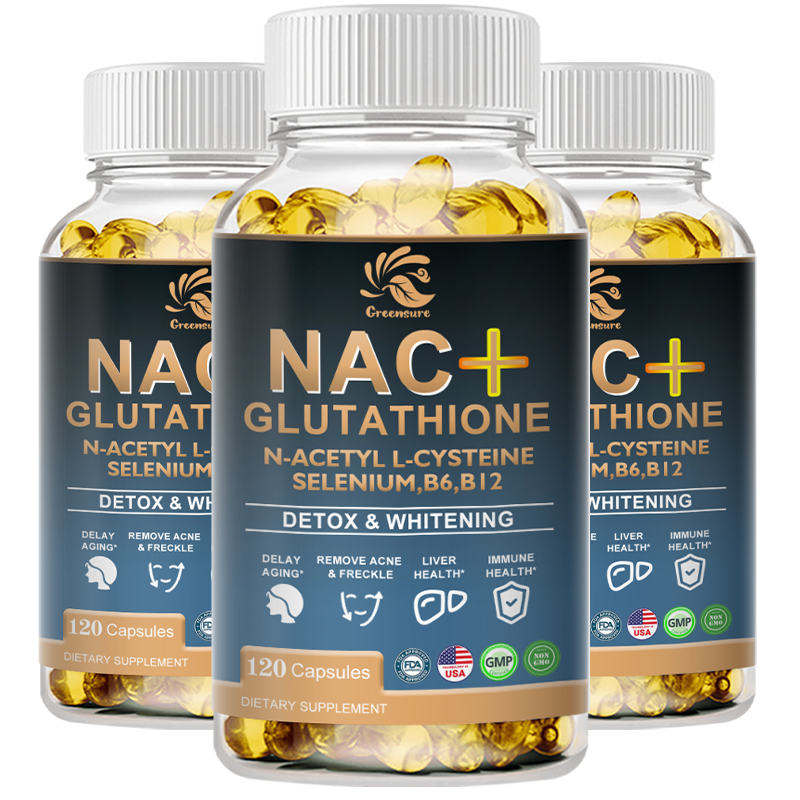 NAC+ Glutathione Capsules for Antioxidant Skin Whitening Anti-Aging ...