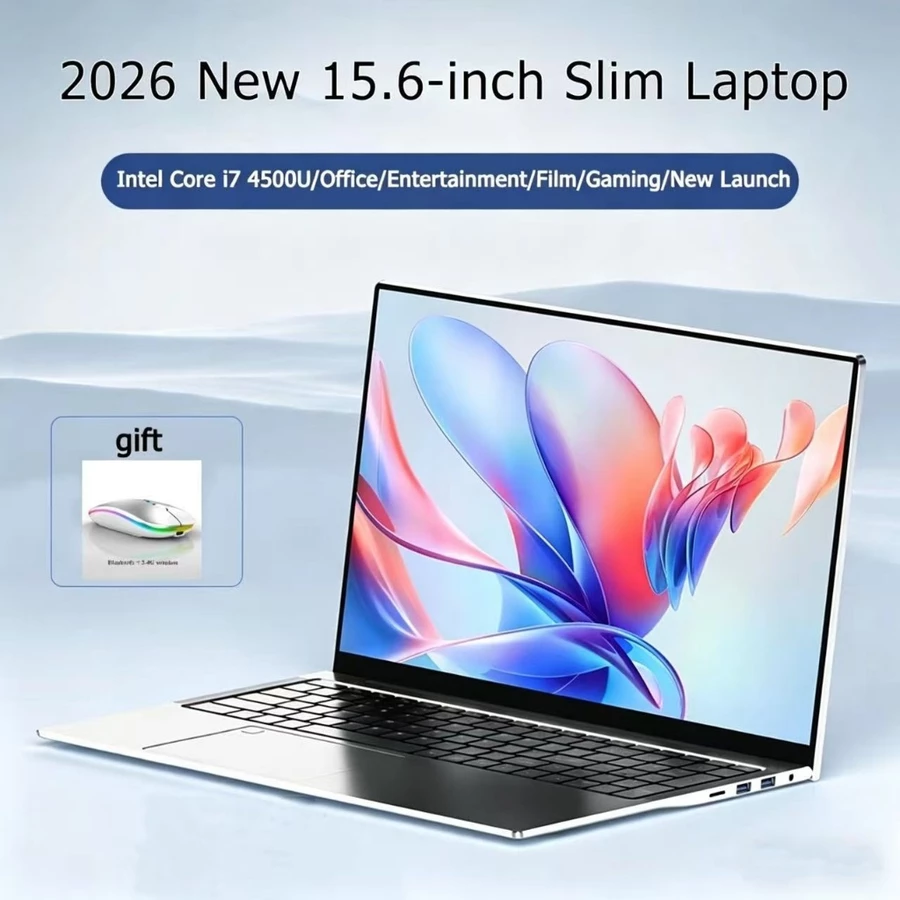 [Brand New]2026 ASUS silver 15.6 inches Intel core i7 high-performance ultra-thin laptop 8G +1TB SSD Windows 11th Gaming Office