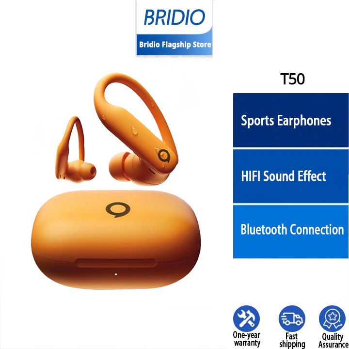 Bridio T50 True-Wireless Workout Earbuds, Rotatable and Extendable Ear ...