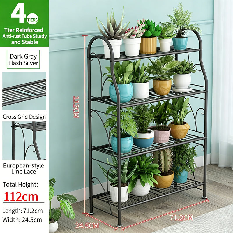 4 Layers Plant Rack Stand Indoor Flower Pot Stand Outdoor Multilayer ...