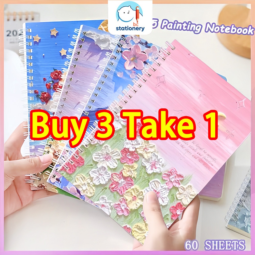 A5 oil painting coil notepad flip spiral notebook Landscape Aesthetic ...