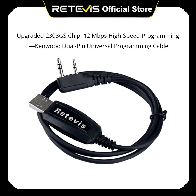 Retevis Original 2 Pin USB Programming Cable for Baofeng UV-5R Kenwood ...