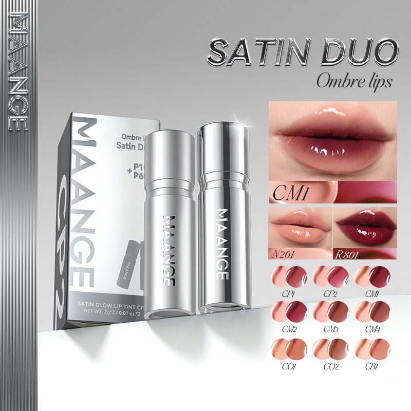 MAANGE 2Pcs Lip Tint Long-Lasting Silky Color High Rich Moisturizing ...