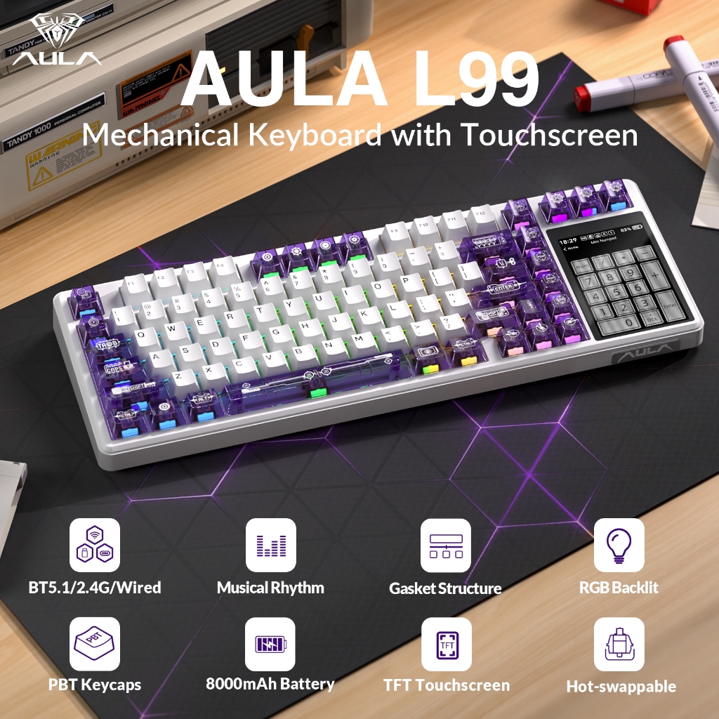aula-l99-smart-display-mechanical-keyboard-tri-mode-touch-control