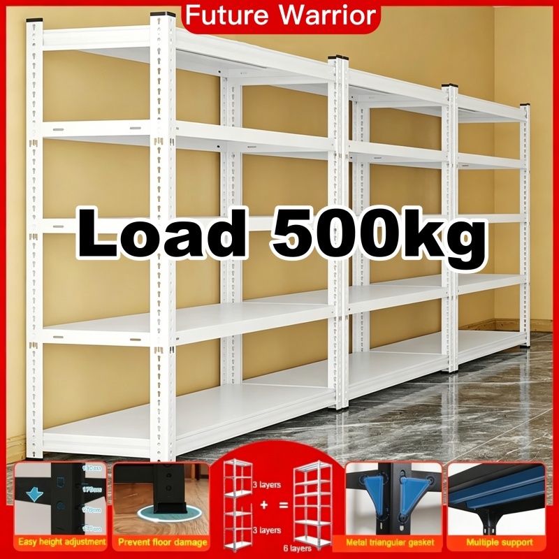6 Layer Metal Rack Shelves Adjustable Steel Rack Heavy Duty Bolt Rack ...