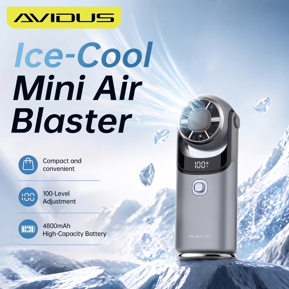 AVIDUS F30 Mini 4800mAh Foldable Handheld Fan Type-C Rechargeable 100 ...