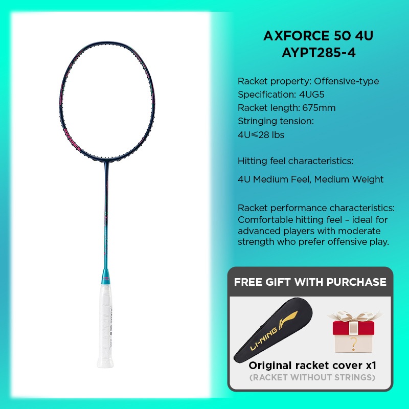 LI-NING AXFORCE 50（4U）Badminton Racket Unisex Offensive-Oriented Single ...