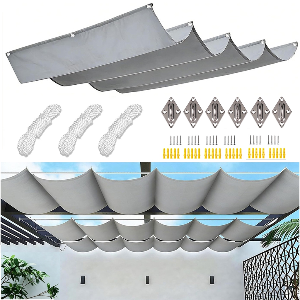 Retractable Wave Shade Cloth 1x5M Waterproof Rectangle Sun Shade Sail ...