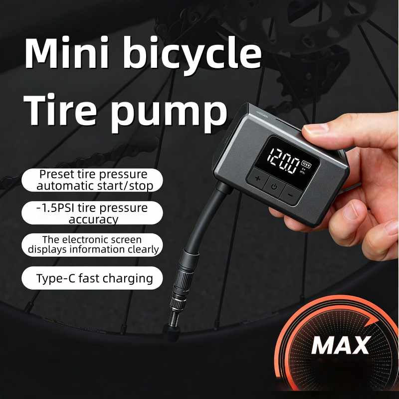 Portable Mini Electric Air Pump with 120psi Fast Charging Smart LCD ...