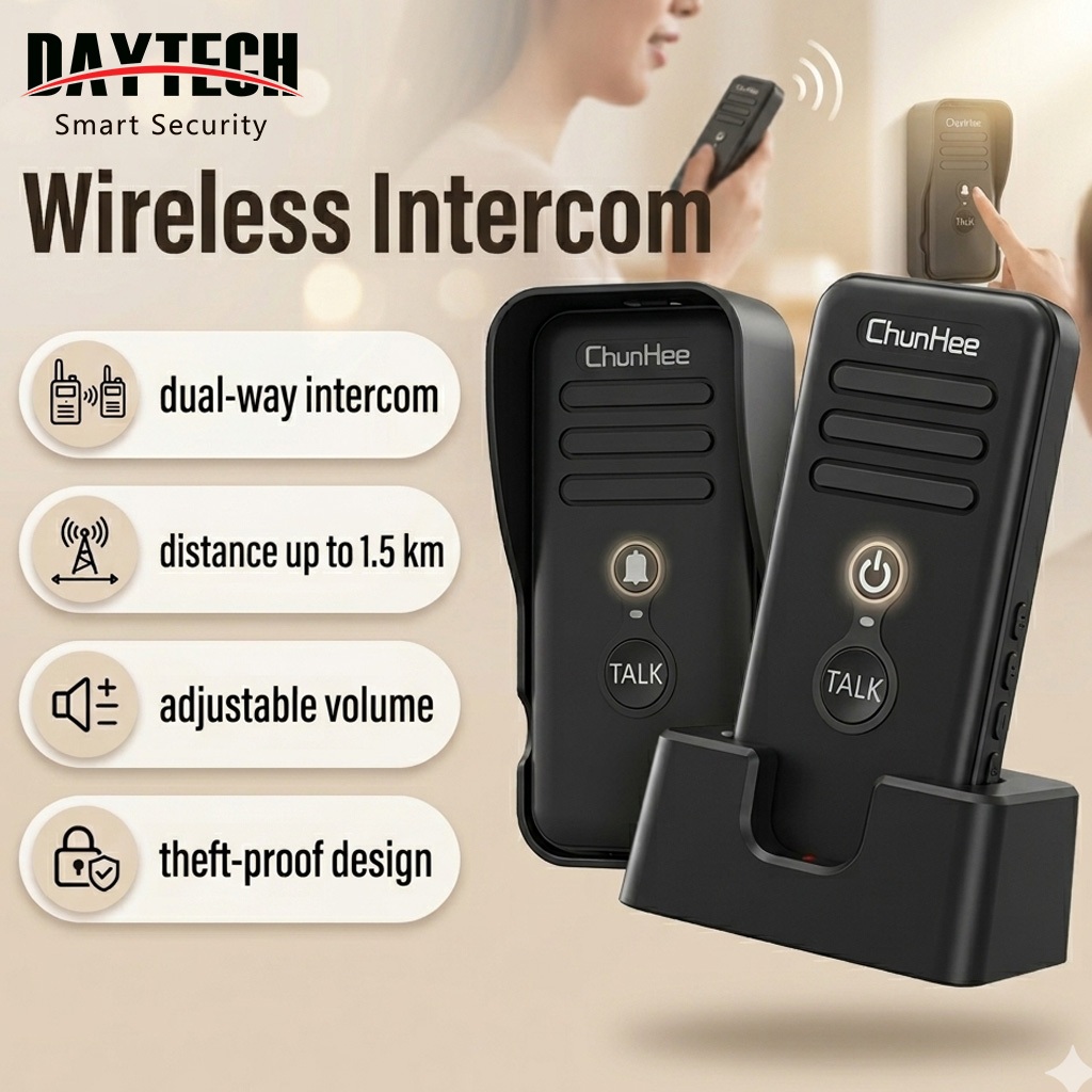 Daytech Wireless Intercom Waterproof Door Bell For Home Two Way ...