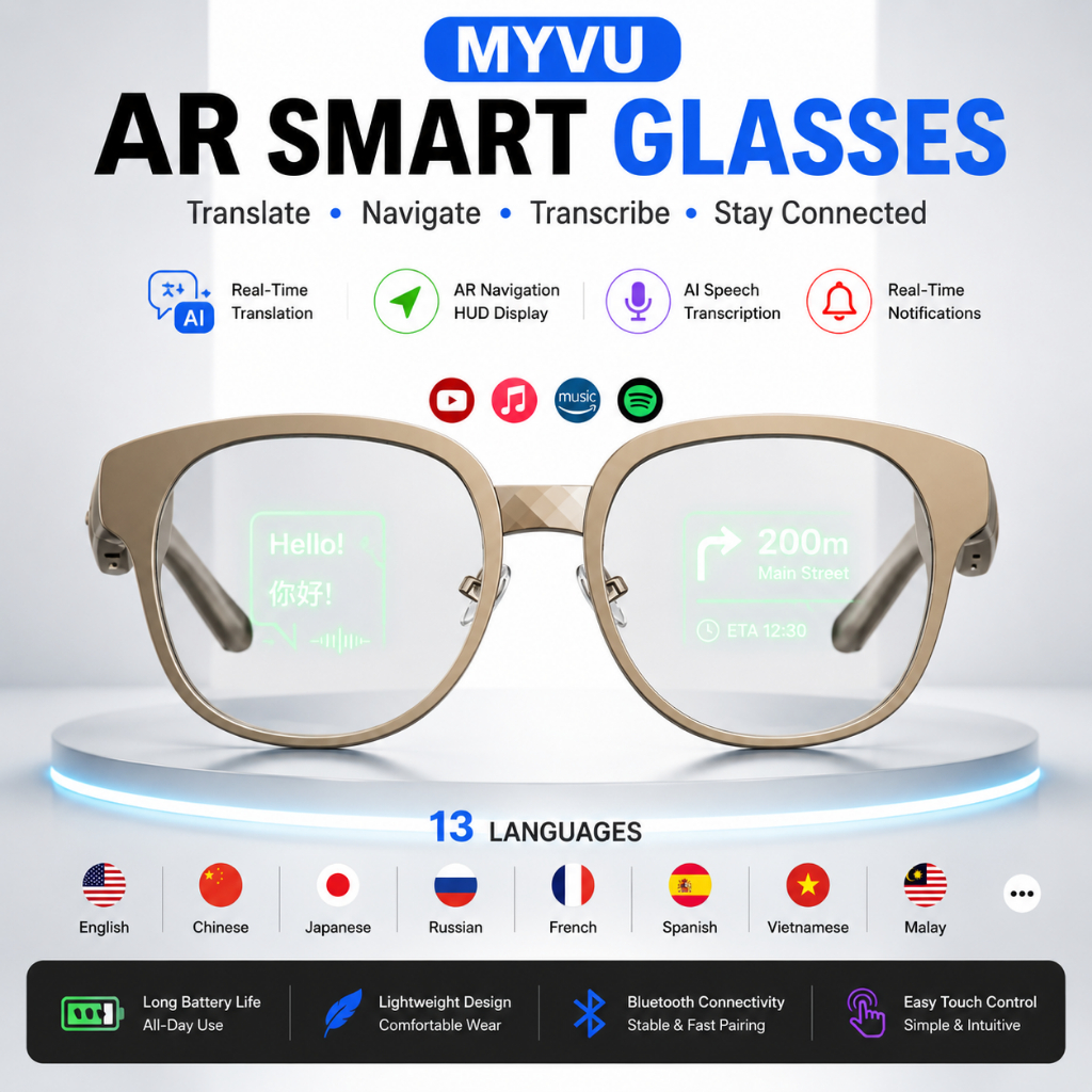 MYVU AR Smart Glasses (Plana Edition), Smart Translate AI Glasses,Meizu ...