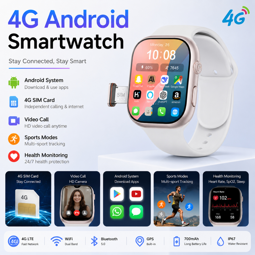 Android Smart Watch with 4G sim card Support WiFi B29 Smartwatch M16 ...