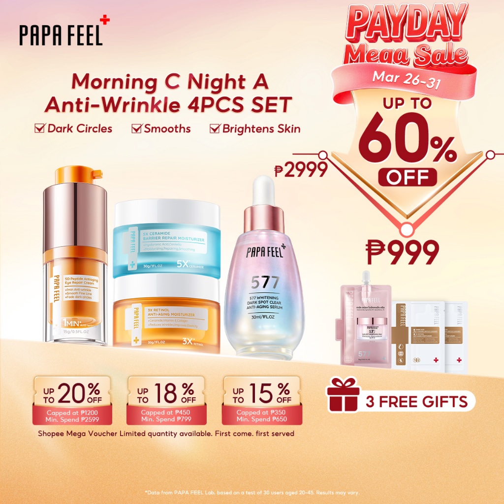 PAPA FEEL Anti-Aging Brightening Repair Set 577 Whitening Serum+3X