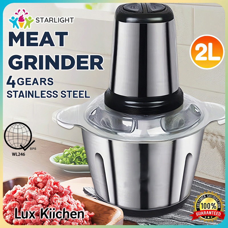 STARLIGHT 2L Electric Meat Grinder Stainless Steel Blender Home Cooking ...