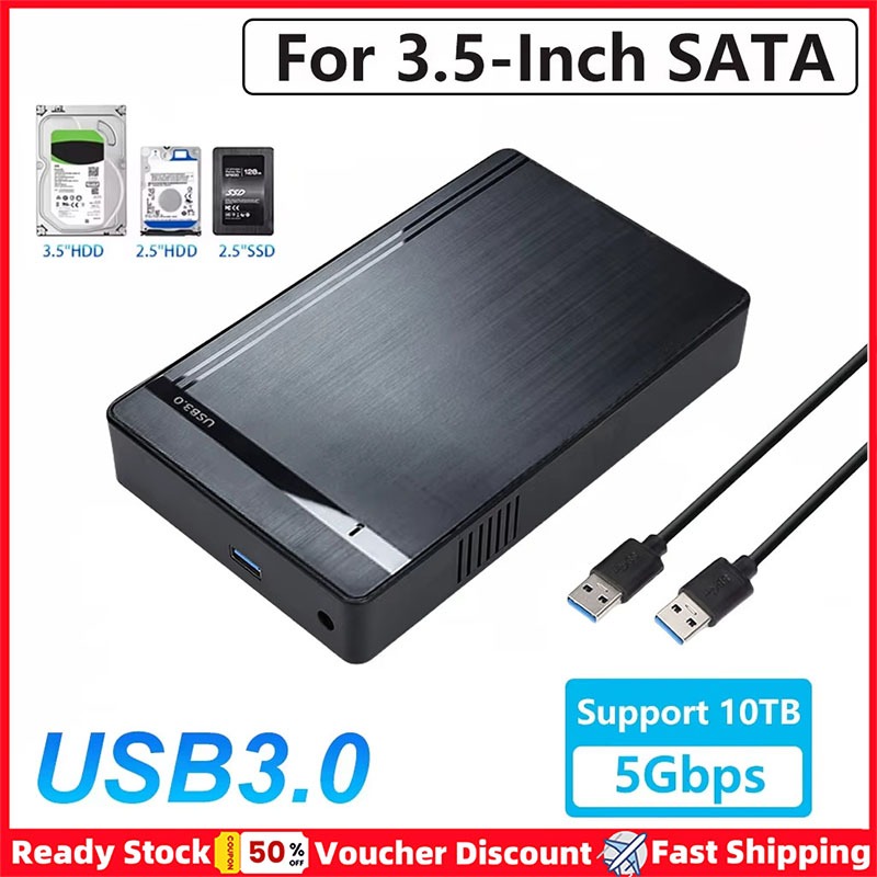 3.5 inch HDD Case USB 3.0 to SATA External Hard Drive Reader Support ...