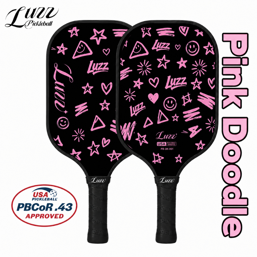 Luzz Pickleball Paddle Pink Doodle Carbon Fiber 16mm Pickleball Paddle ...