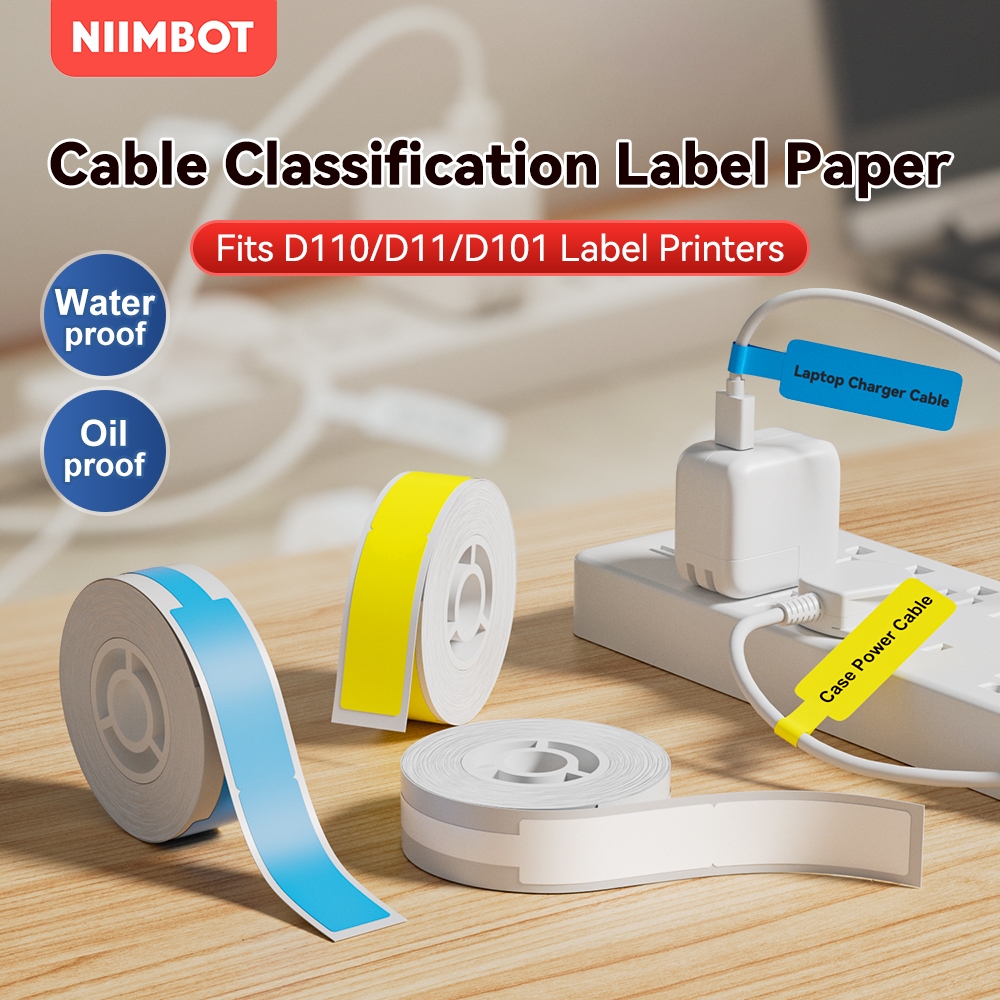 NIIMBOT Cable Label D11/D110/D101 Paper Data Line Identification Fiber ...