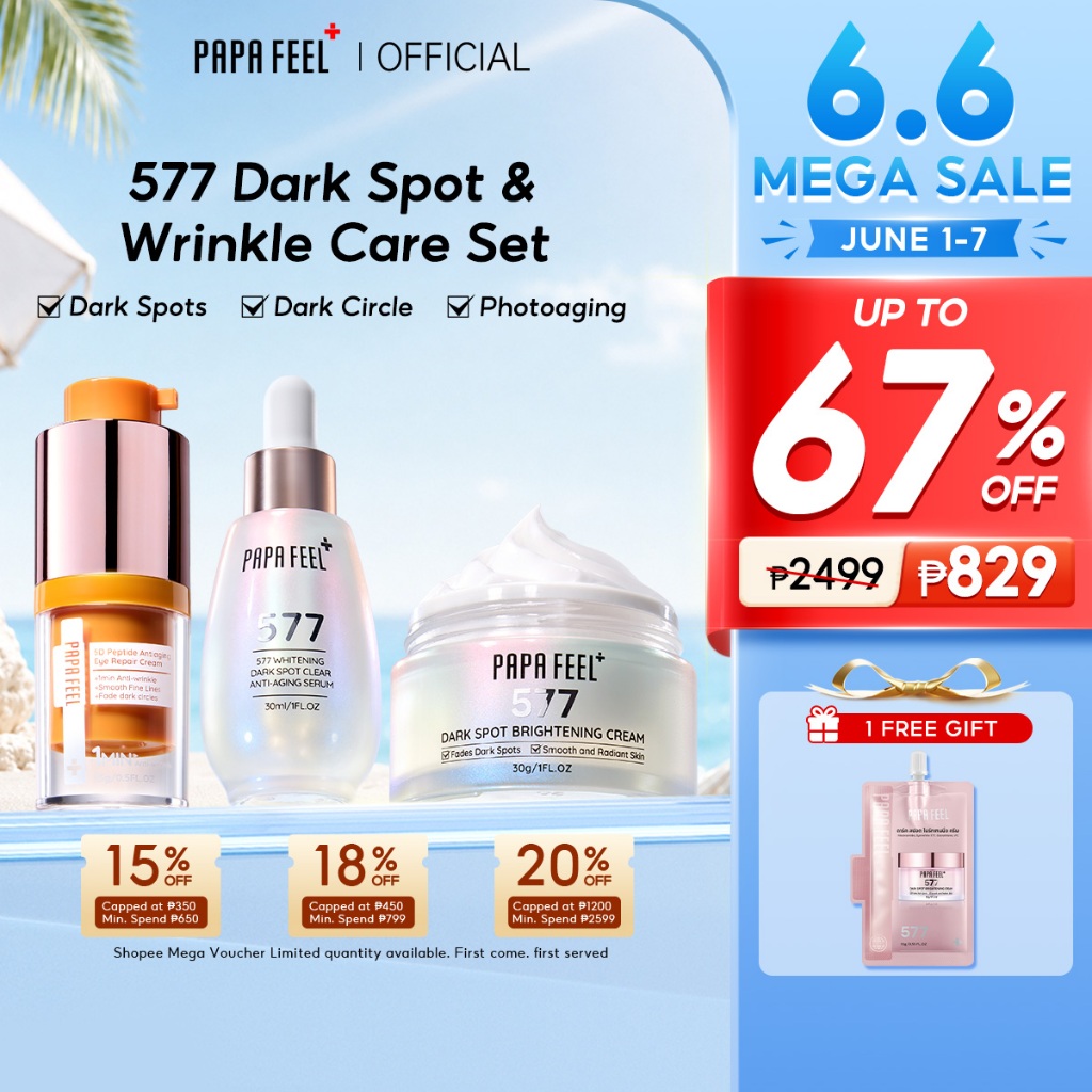 PAPA FEEL 577 Fade Dark Spot Serum & Cream+5D Peptide Eye Cream