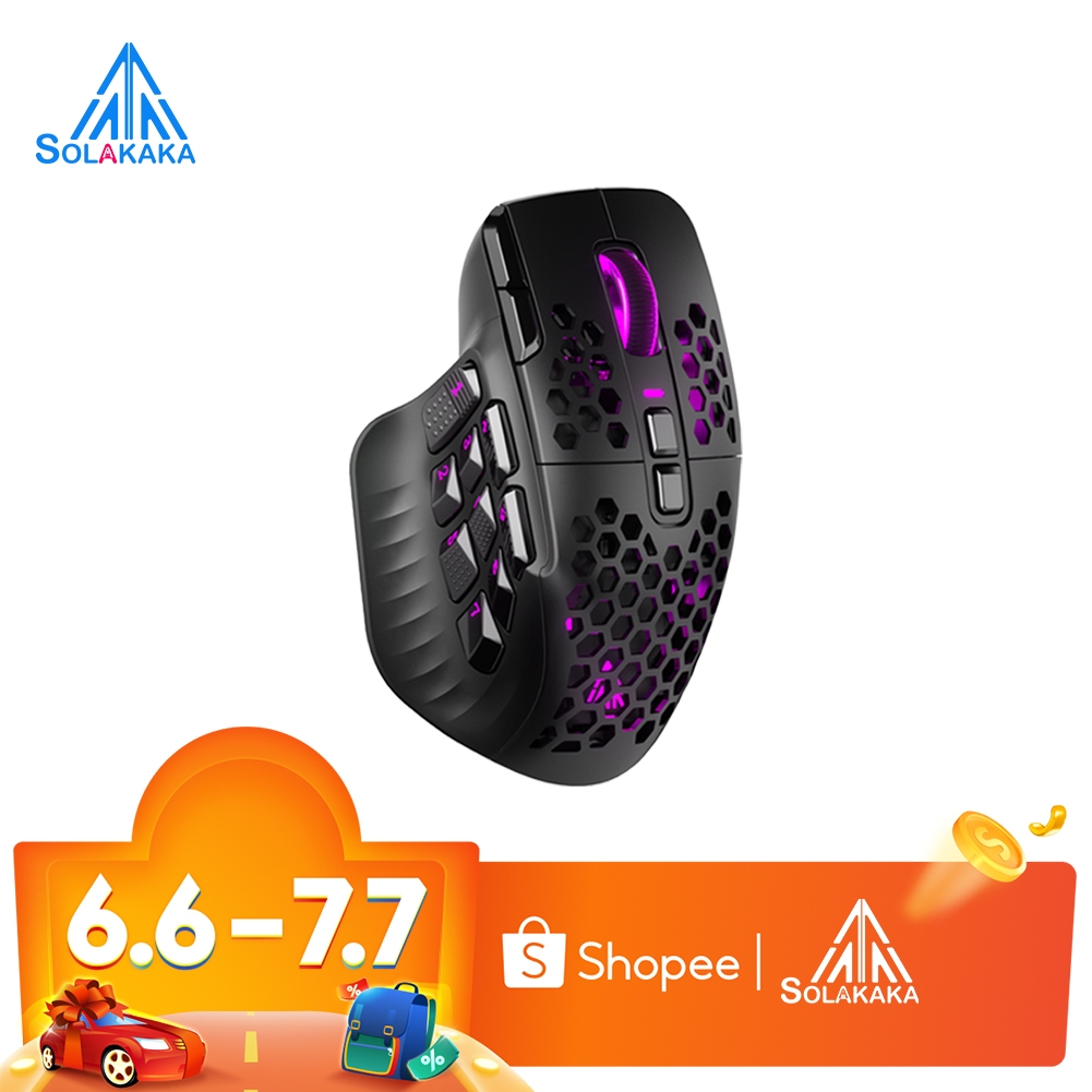 SOLAKAKA SM809 PRO MMO Wired 2.4G Wireless Bluetooth Gaming Mouse ...