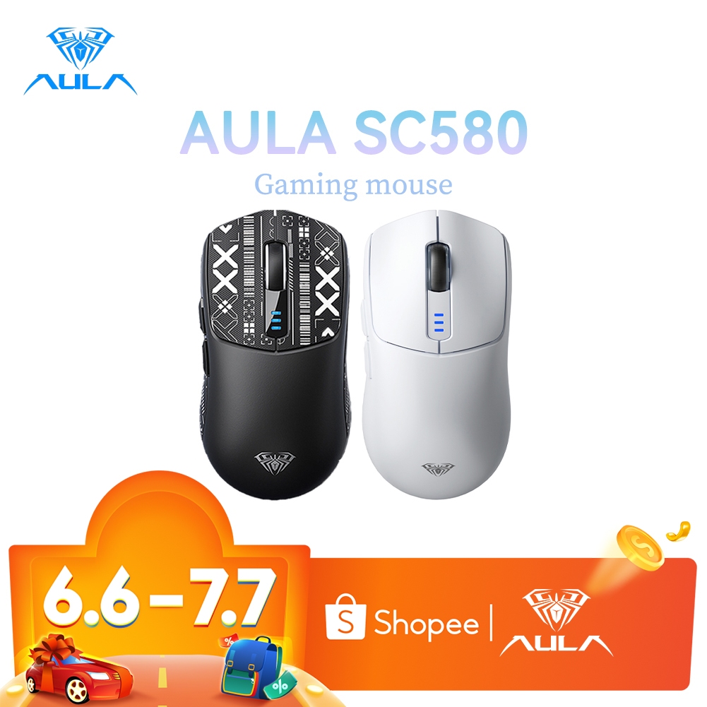 AULA SC580 Wireless Mouse Bluetooth/2.4G/Type-C 500mAh Battery With 6 ...