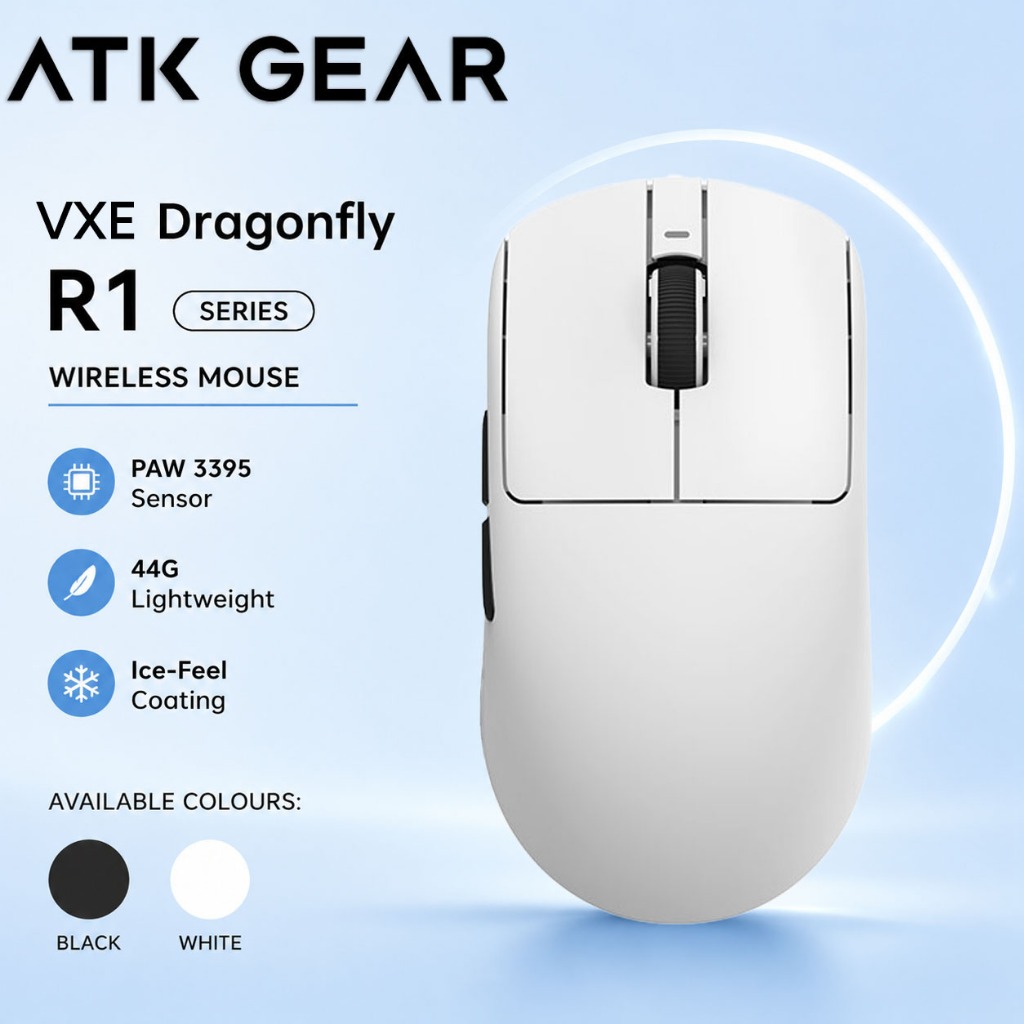 ATK VXE Dragonfly R1 Series Silent Bluetooth Wireless Gaming Mouse with ...