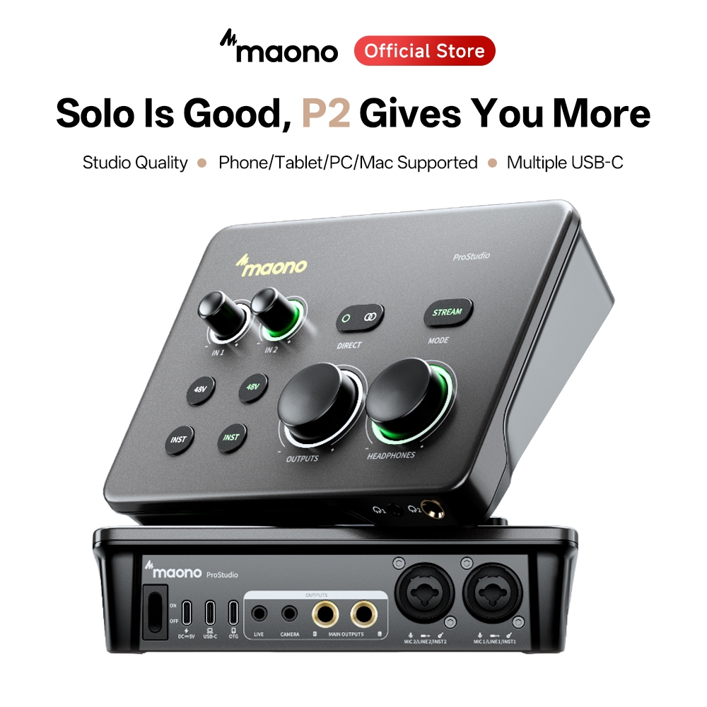 Maono P2 Dual XLR And USB Audio Interface 192kHz/24bit Resolution With ...