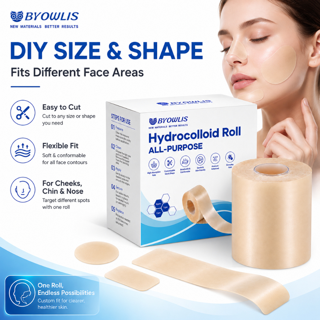 Byowlis Hydrocolloid Roll Tape DIY Acne Pimple Patch Waterproof Wound ...