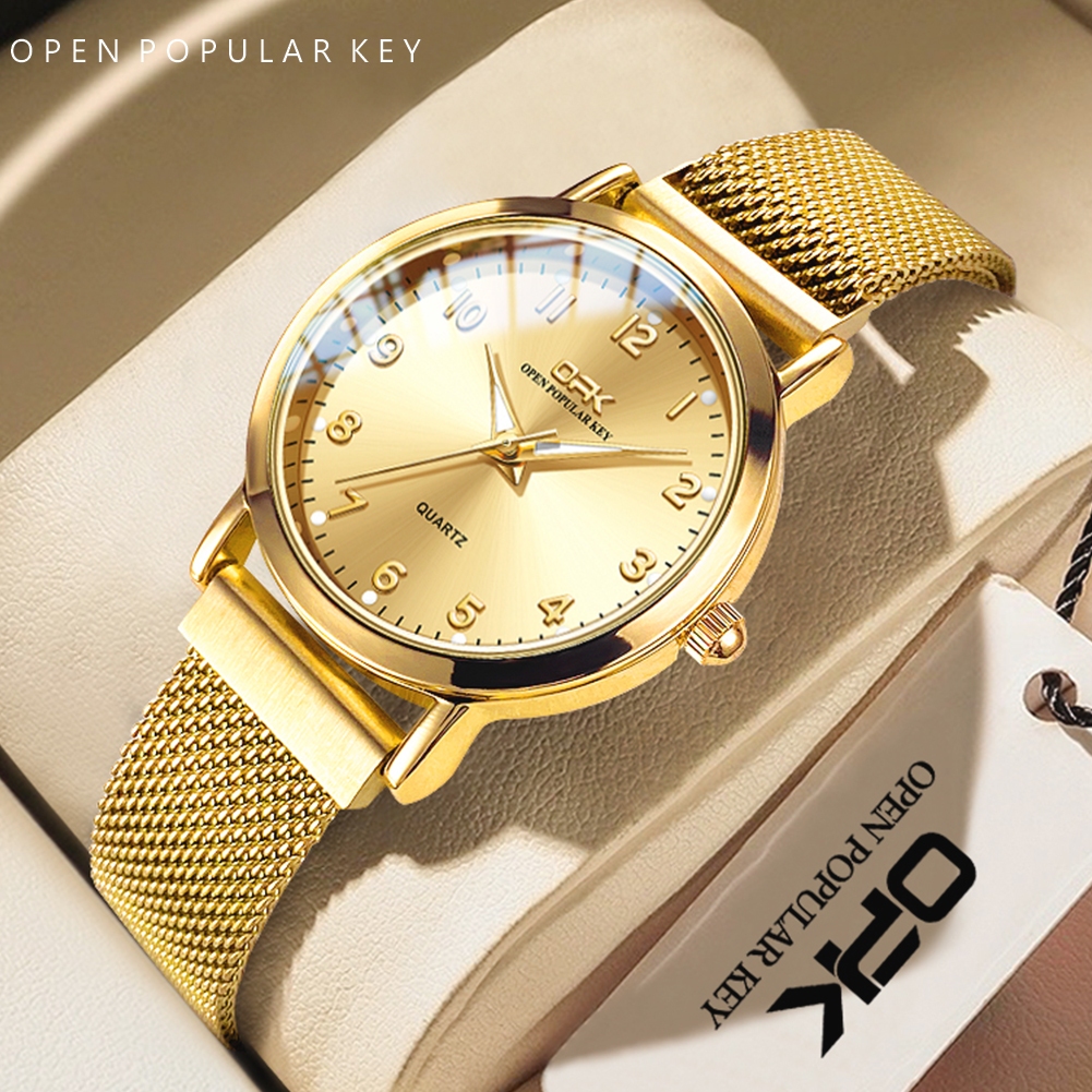 OPK Watch For Women Waterproof Original Stainless Steel Quartz Gold ...