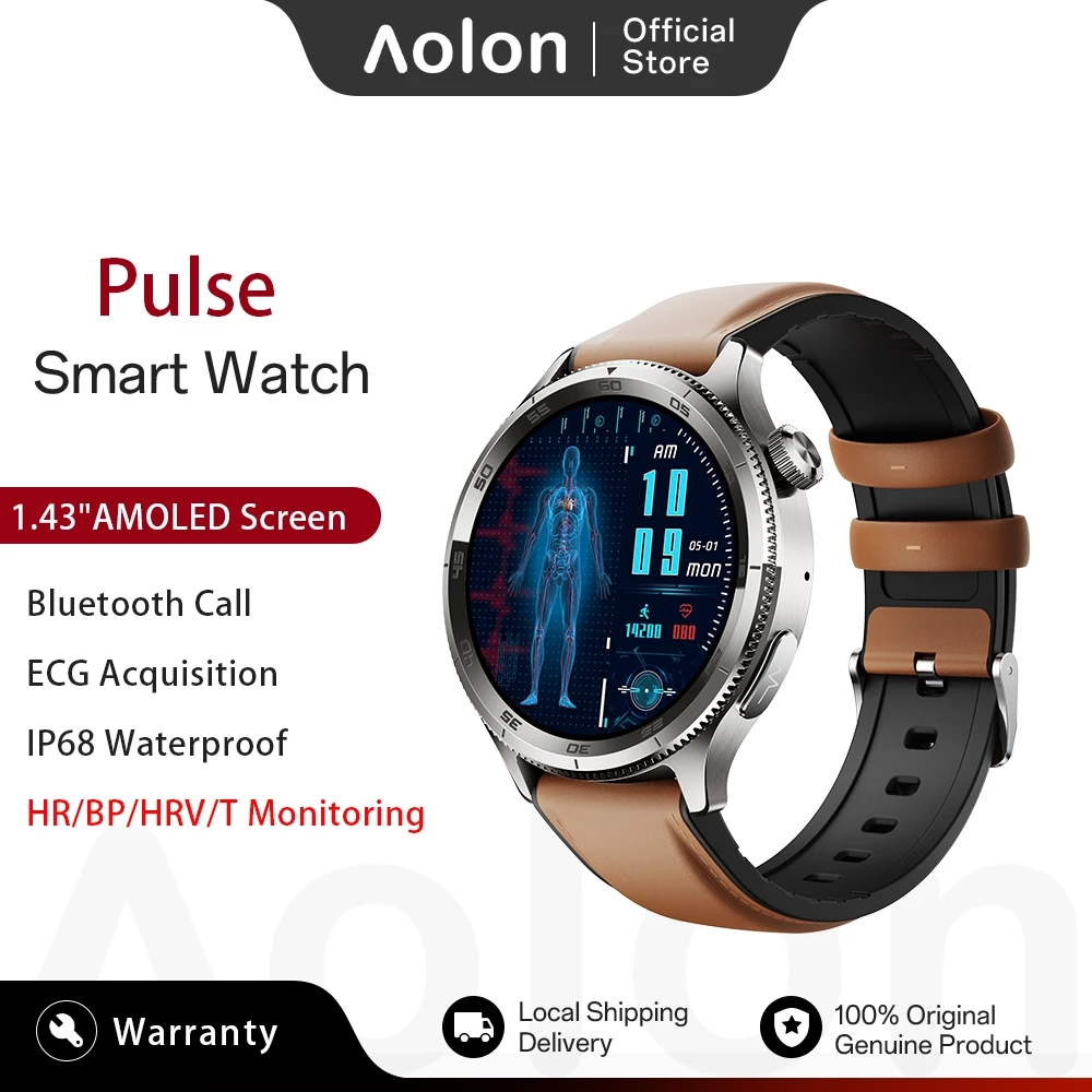 Aolon PULSE Smart Watch ECG Blood Pressure Blood Glucose Temperature ...
