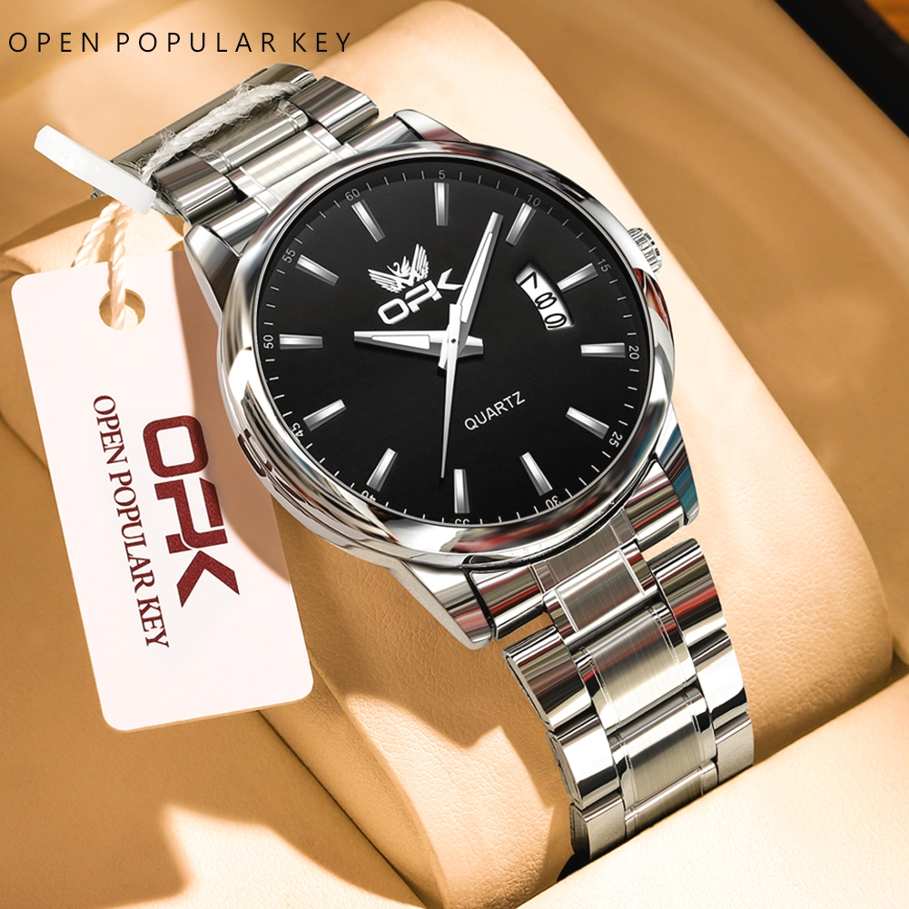 OPK Watch for Men Waterproof Original Stainless Steel Quartz Calendar ...