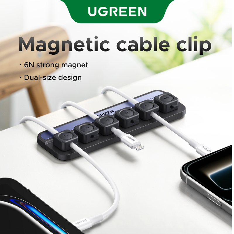 UGREEN Magnetic Cable Clip Holders 3.5mm/4.5mm 6N Strong Magnet ...