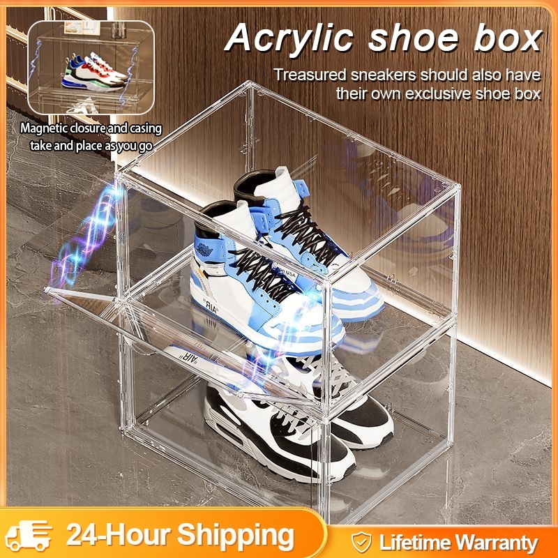 Heavy Duty Transparent Sneaker Acrylic Shoe Box Stackable Shoes Rack ...
